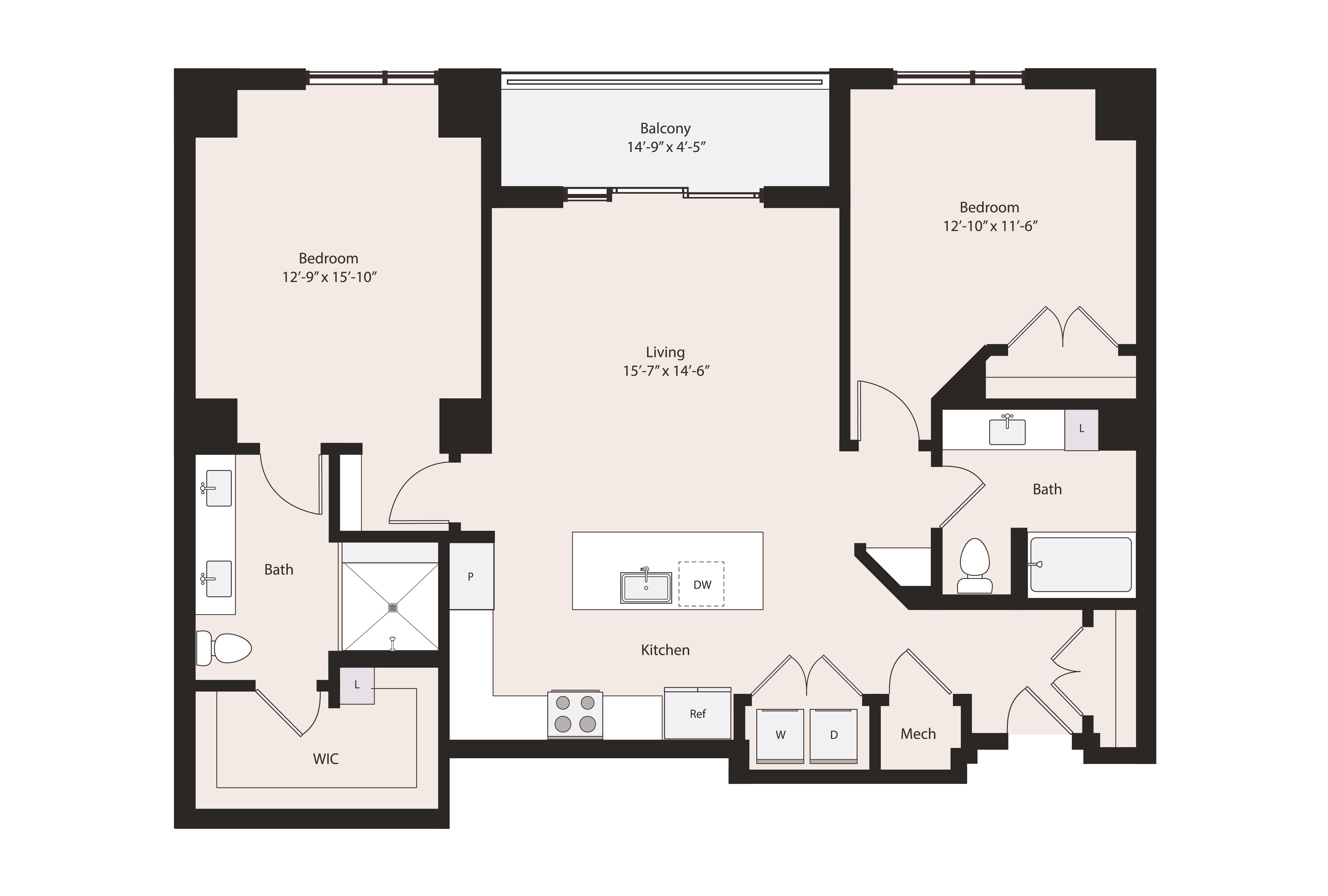 Floor plan layout diagram for B1-2